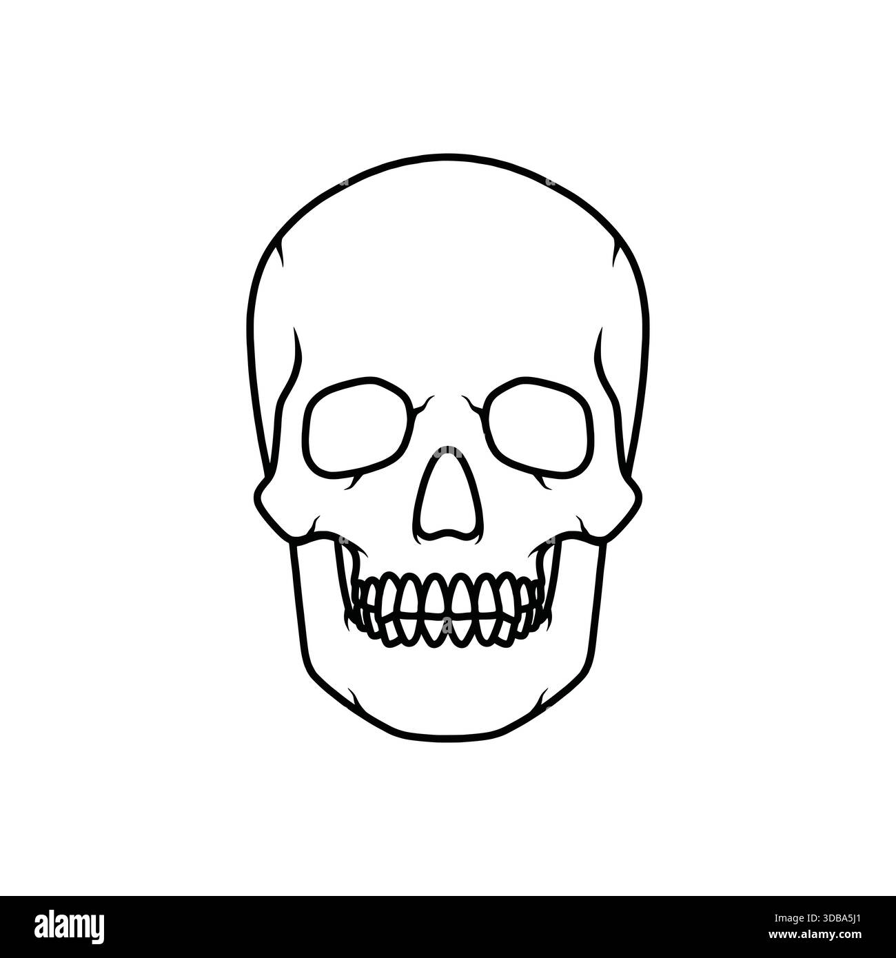 Concept del logo della testa del cranio. Semplice illustrazione del design della testa del cranio, vettoriale. Illustrazione Vettoriale