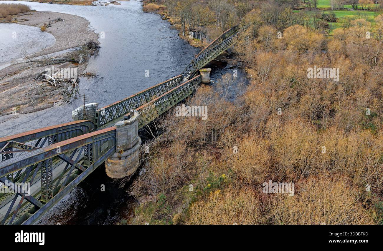 Spey Viaduct Garmouth Moray Scotland ponte ferroviario vittoriano per travi di ferro costruito nel 1886 crollo significativo il 14 dicembre 2025. Immagine 14 Foto Stock