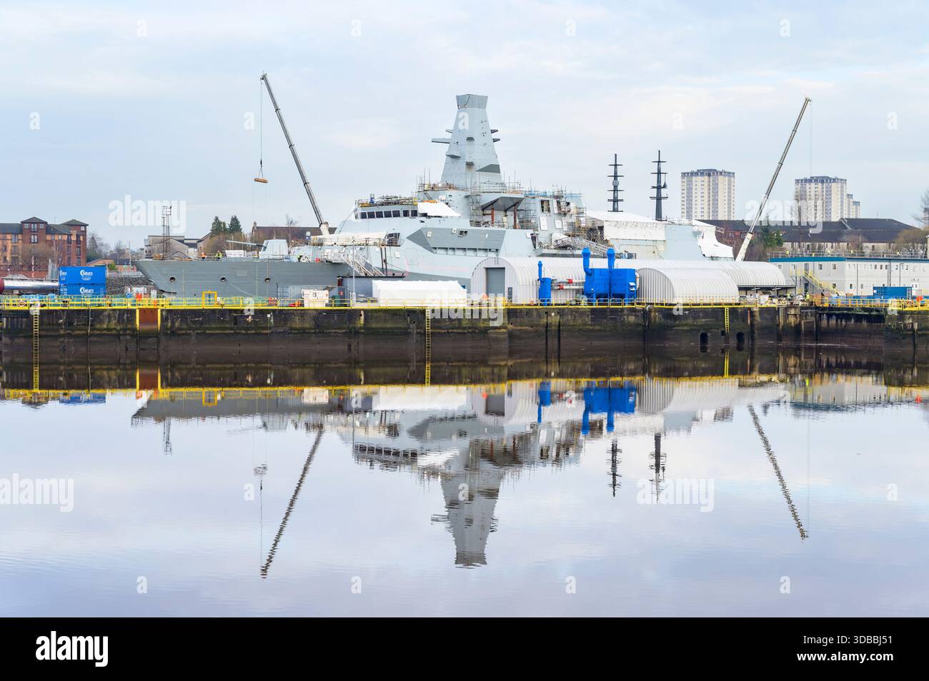 Tipo 26 struttura Frigate presso BAE Systems Shipyard, Scotstoun, Glasgow, Scozia, Regno Unito Foto Stock
