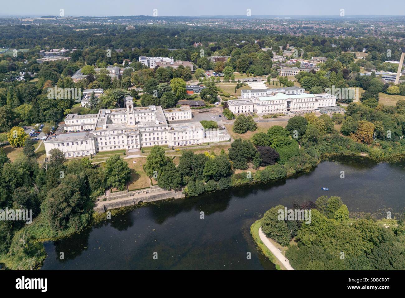 Veduta aerea del Trent Building, Università di Nottingham, Nottingham, Regno Unito. Foto Stock
