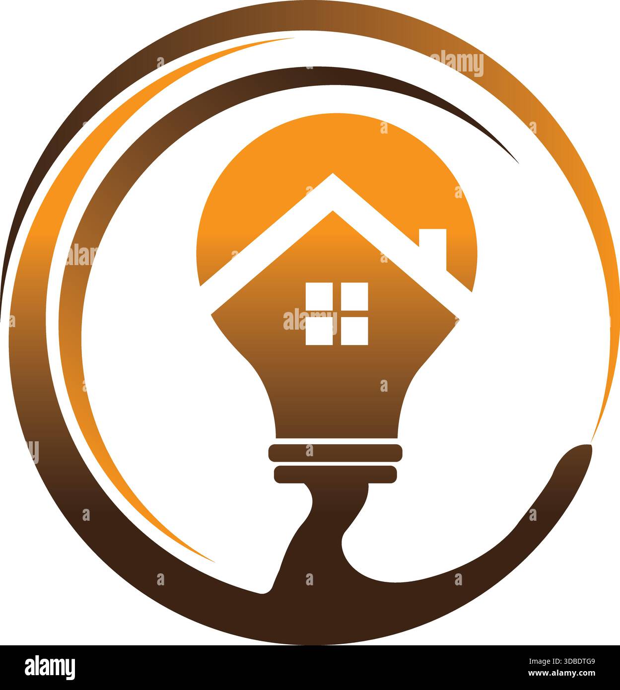 Lampadina per uso domestico modello vettoriale con logo idea Illustrazione Vettoriale