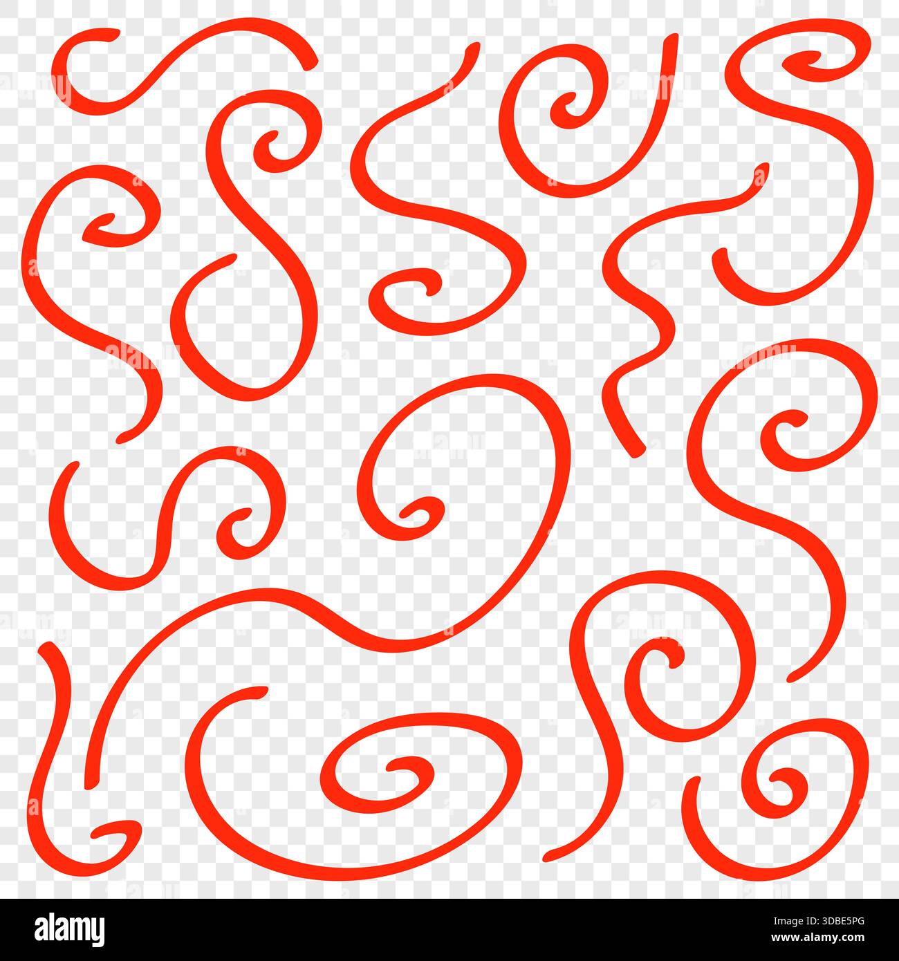 Elementi disegnati a mano, isolati Illustrazione Vettoriale