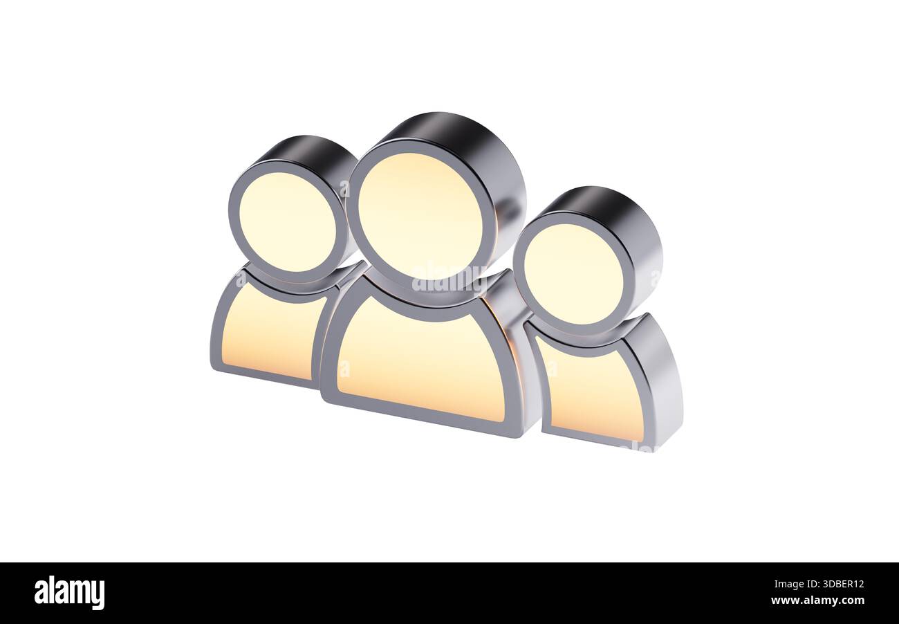 Icona di carattere commerciale metallico, rendering 3D. Illustrazione 3D. Foto Stock