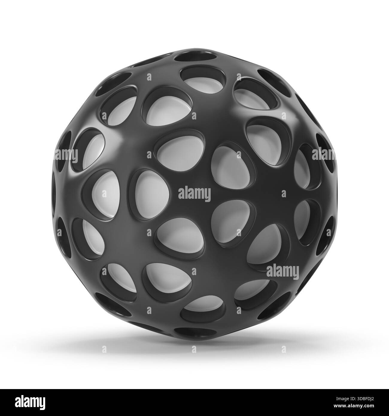Sfera perforata astratta - rappresentazione 3d. Foto Stock