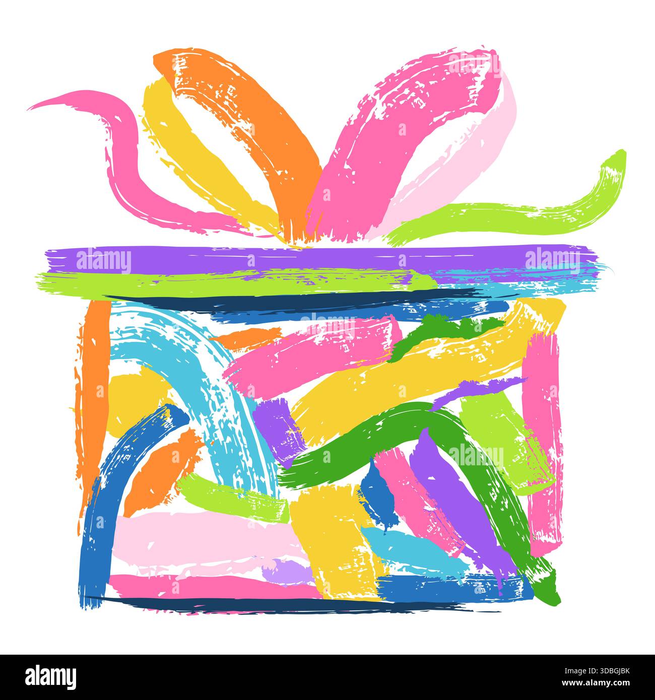 Confezione regalo vettoriale in acquerello, illustrazione dipinta a mano. Elemento di design per banner, promozione, offerta vacanze, voucher, Black Friday, saldi di Natale, Illustrazione Vettoriale