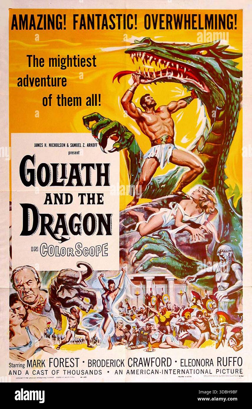 Poster teatrale per il film Golia e il drago (1960) Foto Stock