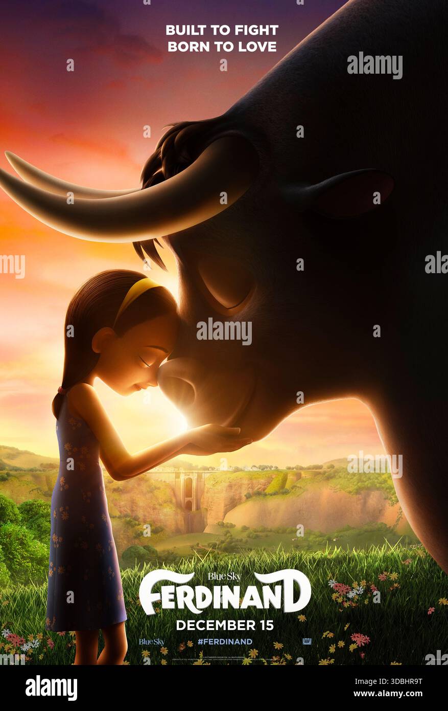 Ferdinand (2017) diretto da Carlos Saldanha e interpretato John cena, Kate McKinnon e Gina Rodriguez. Un toro gentile che ama i fiori viene scambiato per una bestia pericolosa e portato via dalla sua fattoria, costringendolo a tornare a casa e a dimostrare di essere tranquillo. SOLO PER L'USO EDITORIALE del poster STATUNITENSE. Crediti: BFA / 20th Century Fox Foto Stock