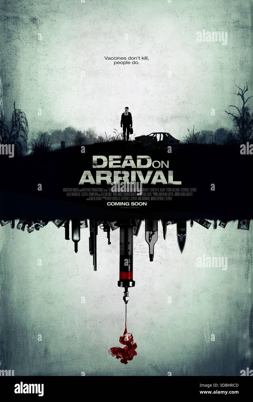 Dead on Arrival (2017), diretto da Stephen Sepher e interpretato da Billy Flynn, Billy Slaughter e Chris Mulkey. Un rappresentante farmaceutico si reca in una città della Louisiana per una festa e si sveglia incastrato e avvelenato, correndo contro il tempo per scoprire chi lo vuole morto. USA SOLO PER USO EDITORIALE DI un foglio di poster. Crediti: BFA / Kingfisch Productions Foto Stock