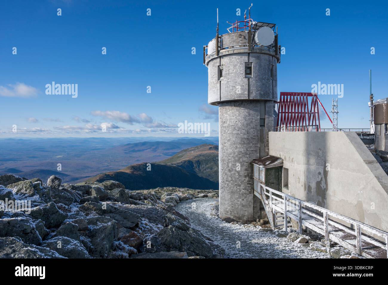 Stazione meteorologica a Mount Washington, New Hampshire Foto Stock