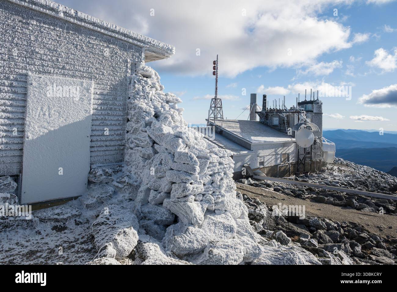 Stazione meteorologica a Mount Washington, New Hampshire Foto Stock