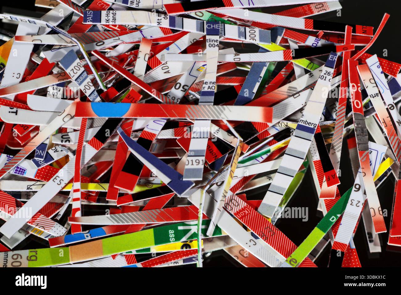 Carta di credito carta di plastica carta d'identità assicurazione sanitaria distruggi distruggi la protezione dei dati Foto Stock