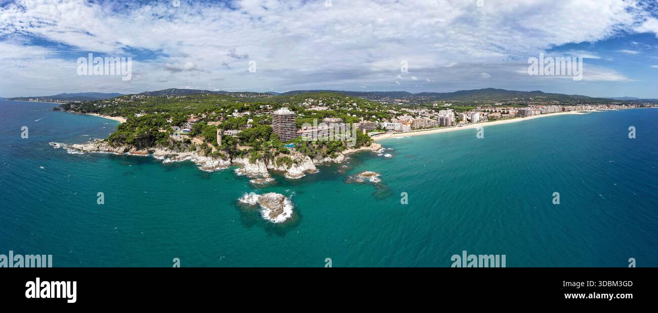 Spagna, Catalogna, Girona, Sant Antoni de Calonge, Panorama, vista aerea Foto Stock