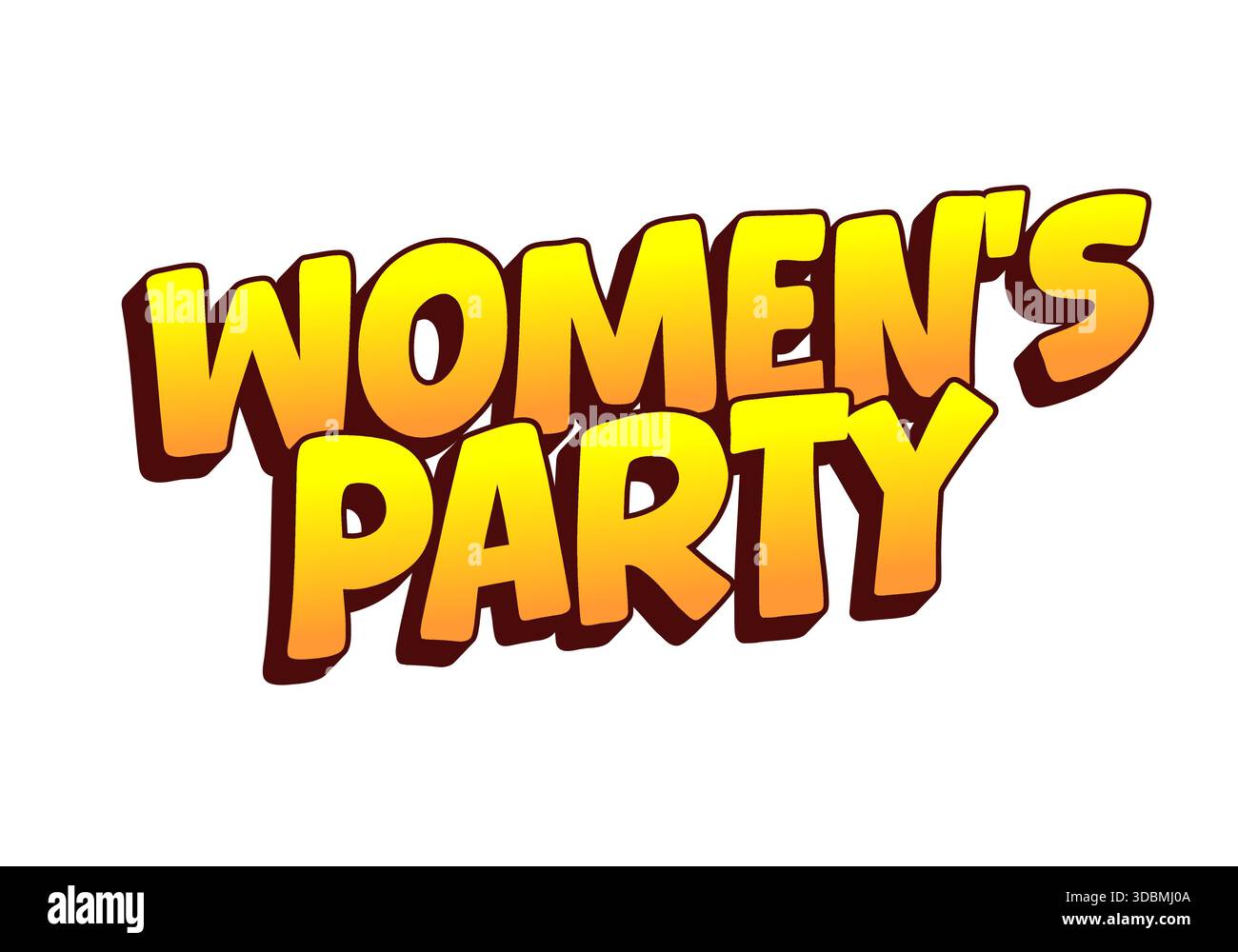 Un design grafico vivace e giocoso che presenta il testo della festa delle donne in lettere vivaci e colorate Illustrazione Vettoriale