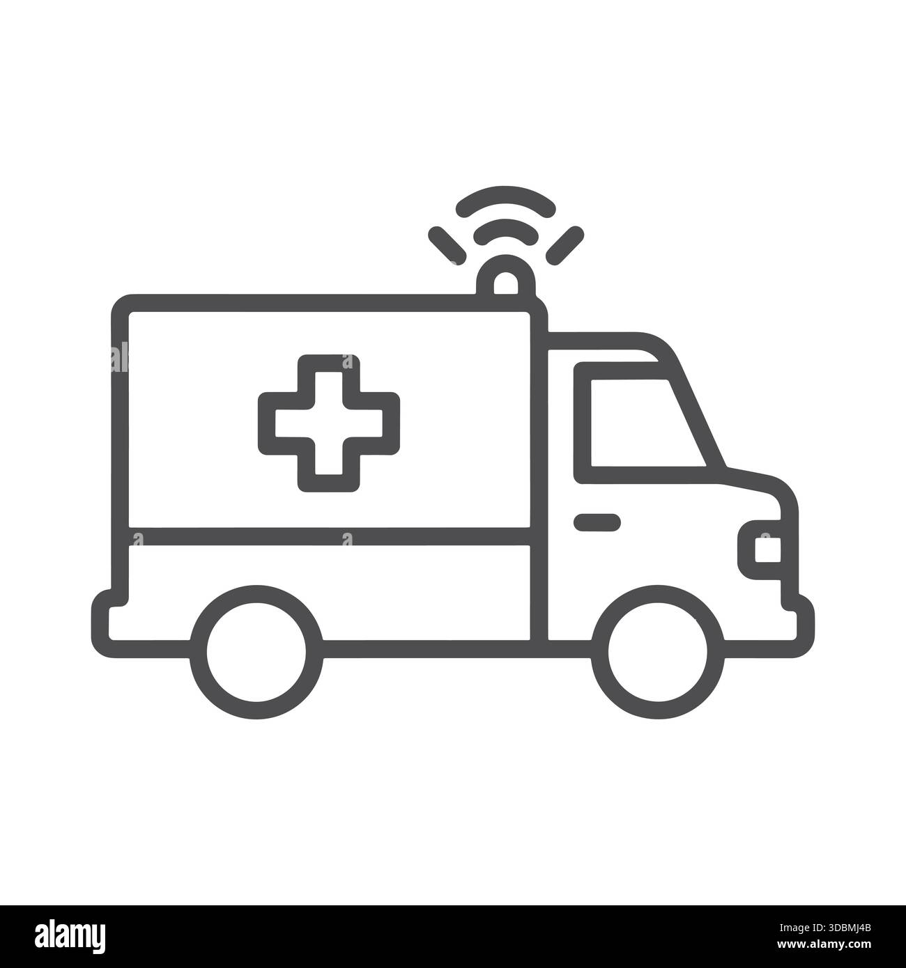 Icona della linea di ambulanza simbolo di trasporto medico di emergenza vettore Illustrazione Vettoriale