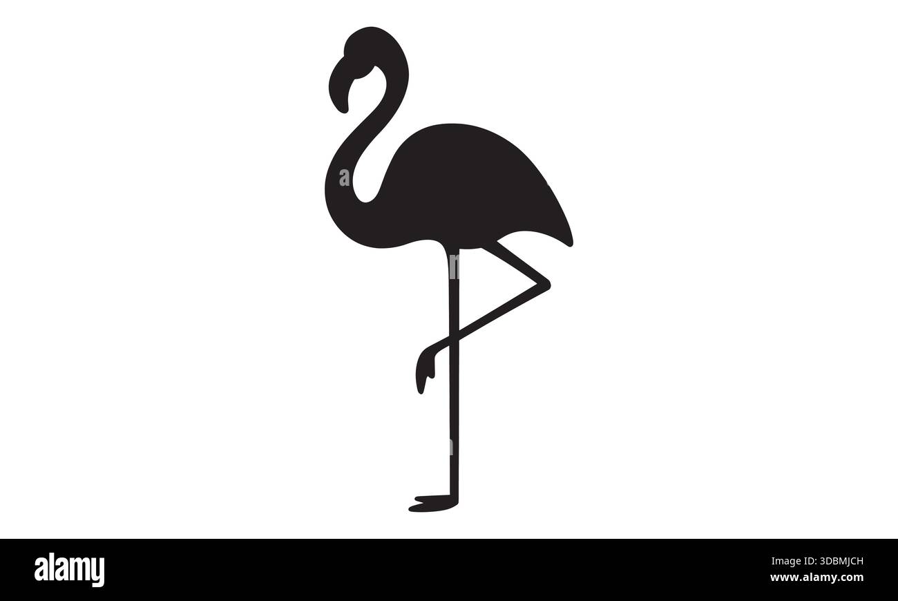 Icona silhouette Flamingo – simbolo Vector minimale per uccelli tropicali Illustrazione Vettoriale