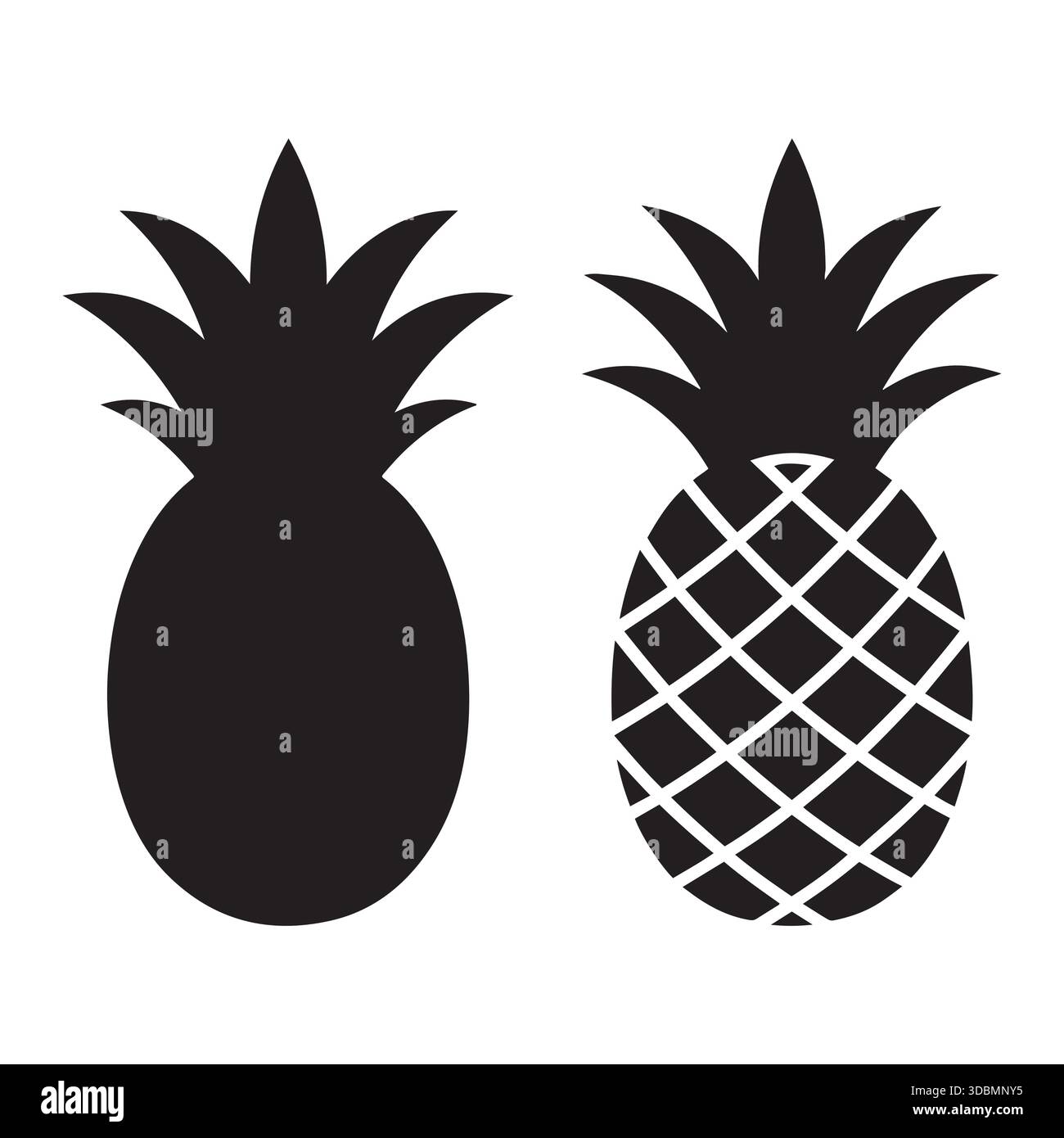 Set di icone con motivo a forma di ananas Design vettoriale Illustrazione Vettoriale