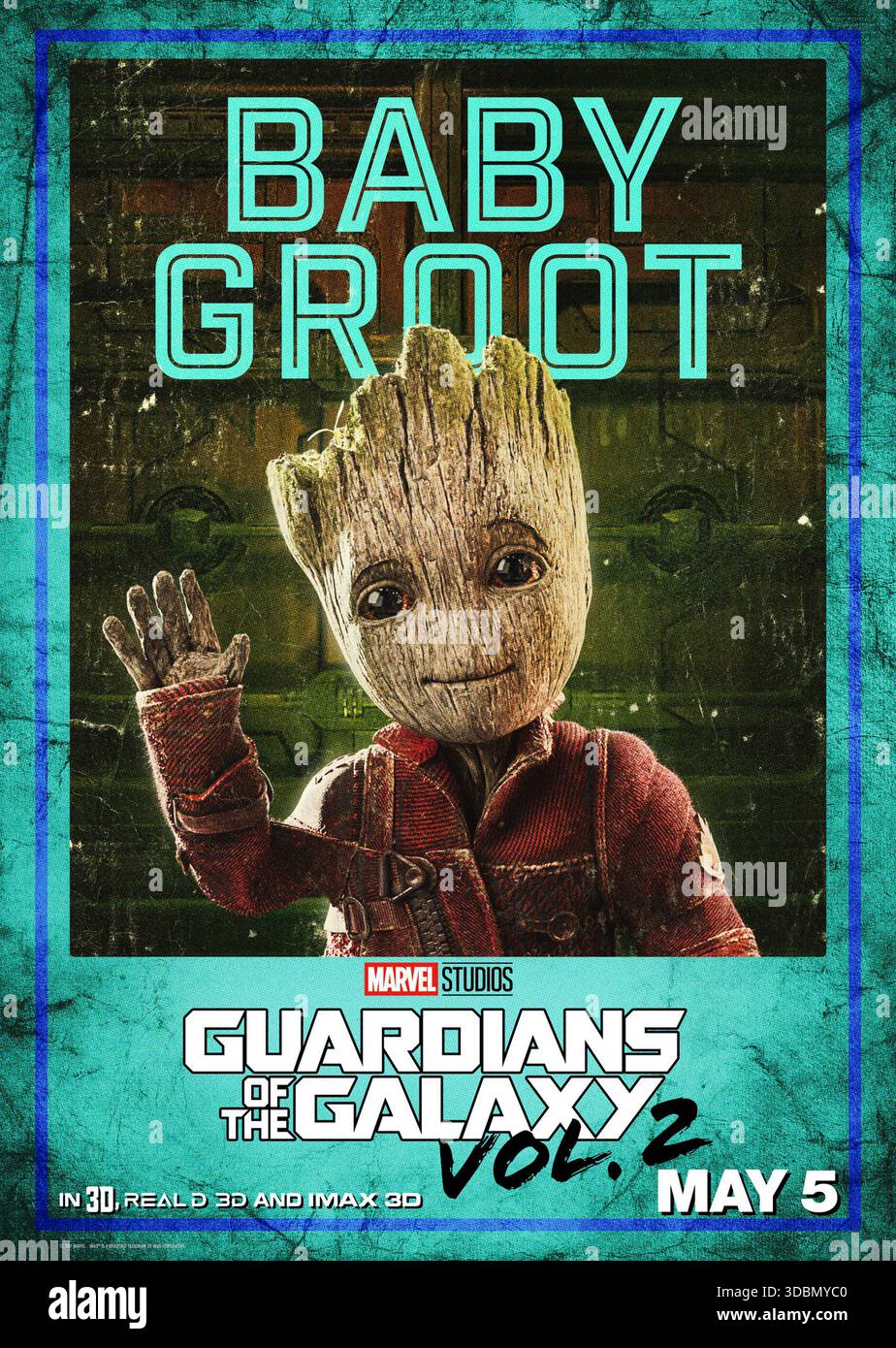 Guardiani della Galassia Vol. 2 (2017) diretto da James Gunn e interpretato da Baby Groot (doppiato da Vin Diesel), una piccola versione infantile dell'eroe simile ad un albero la cui innocenza e malvagità contrastano con il conflitto cosmico ad alta posta che si trova di fronte ai Guardiani. SOLO PER USO EDITORIALE PER poster di caratteri USA. Crediti: BFA / Walt Disney Studios Motion Pictures Foto Stock