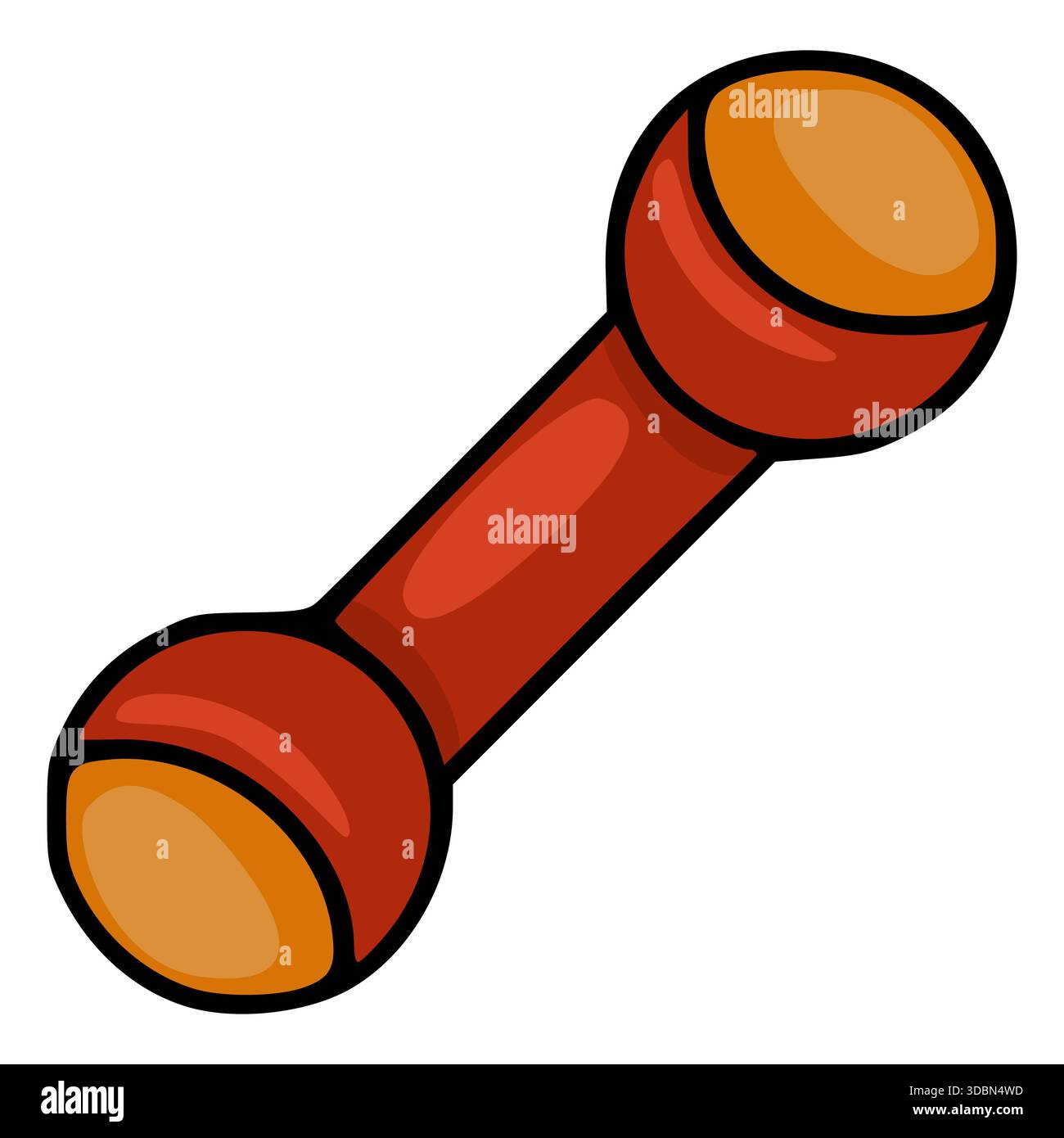 Una semplice illustrazione vettoriale stilizzata di un giocattolo rosso e arancione, isolato su uno sfondo bianco. Illustrazione Vettoriale