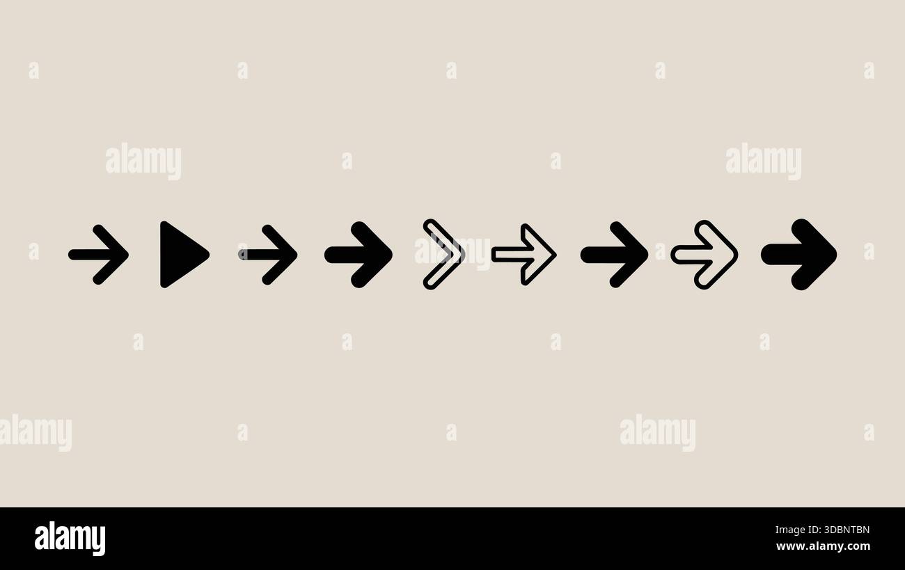 Sequenza di frecce e simboli Illustrazione Vettoriale