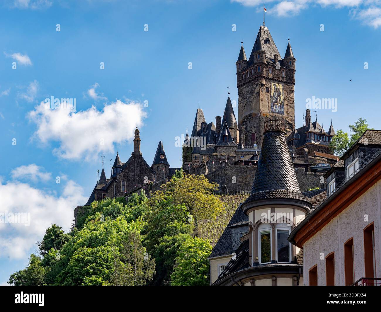 Reichsburg Cochem (Castello Imperiale di Cochem), regione del fiume Mosella, Germania Foto Stock