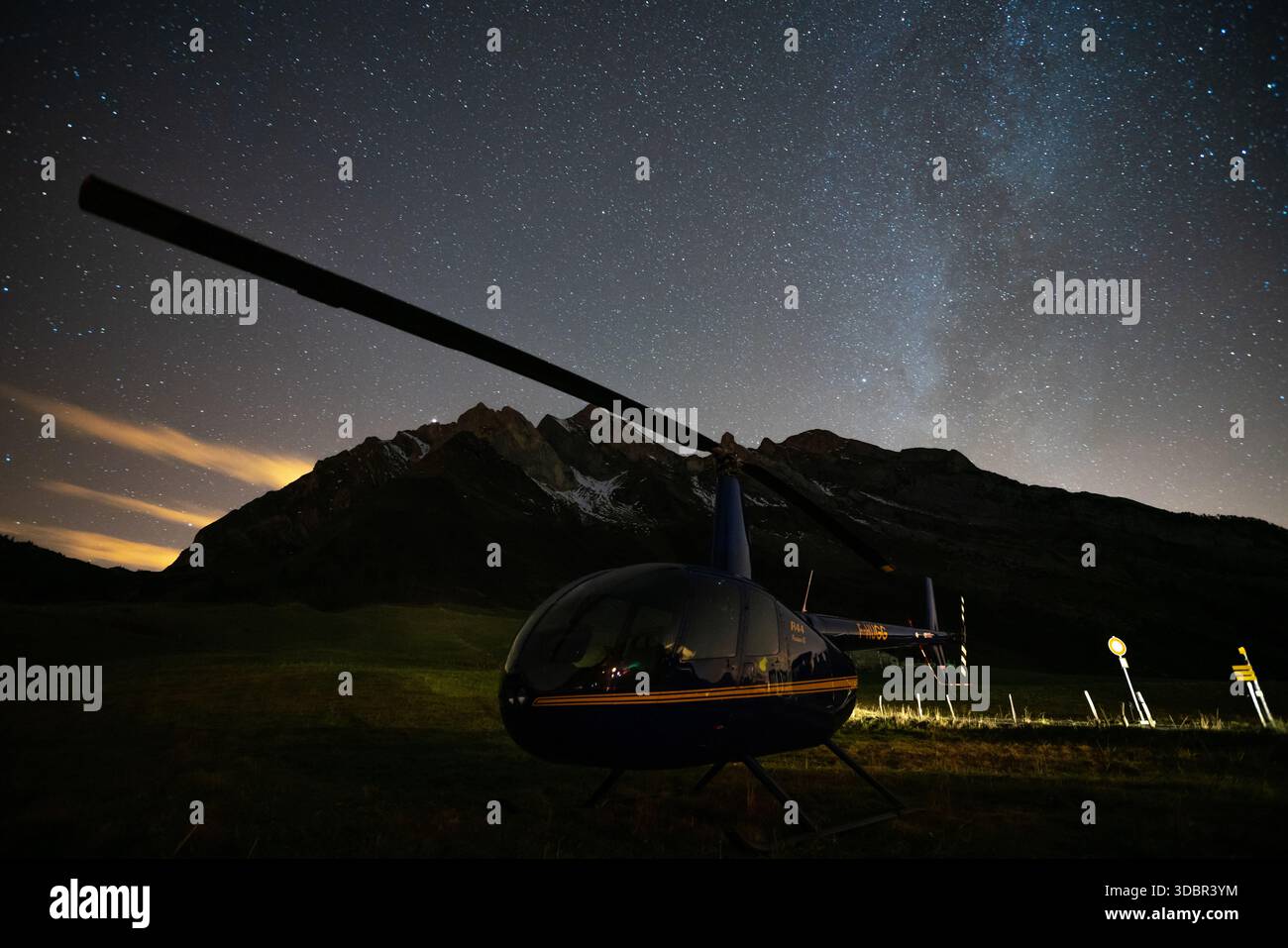 Avventura in elicottero stellato nelle Alpi francesi Foto Stock