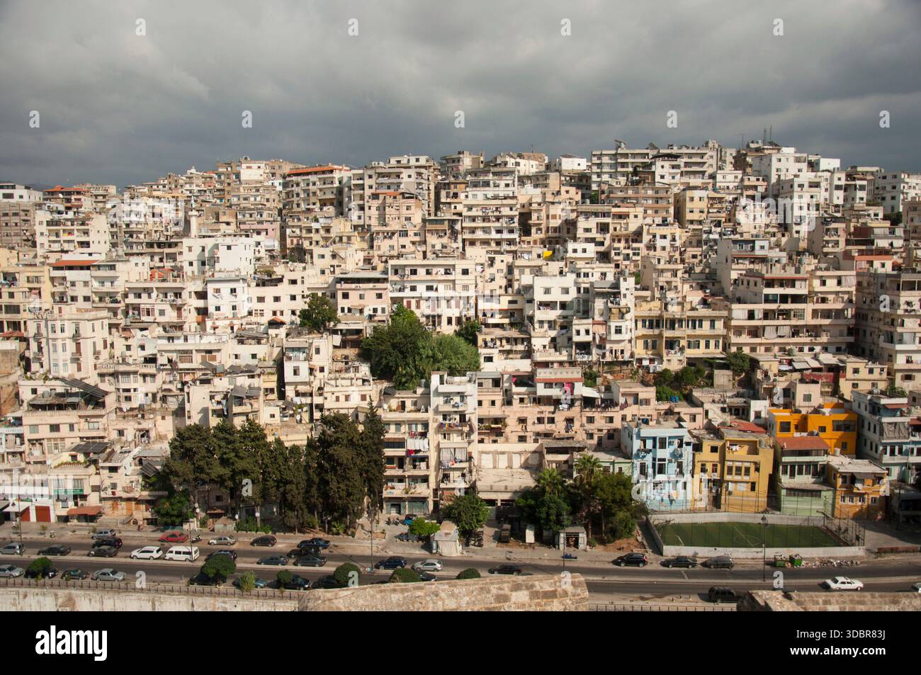 Vista di Tripoli, Libano dal castello della Cittadella Foto Stock