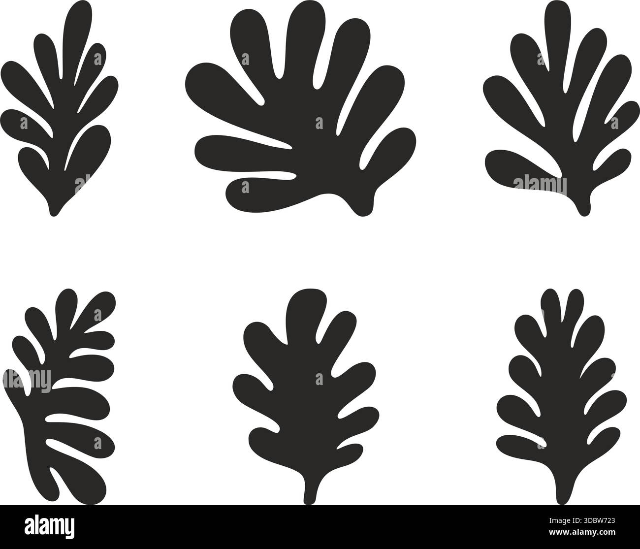 Set minimo di vettori piatti di piante astratte e grosse Illustrazione Vettoriale