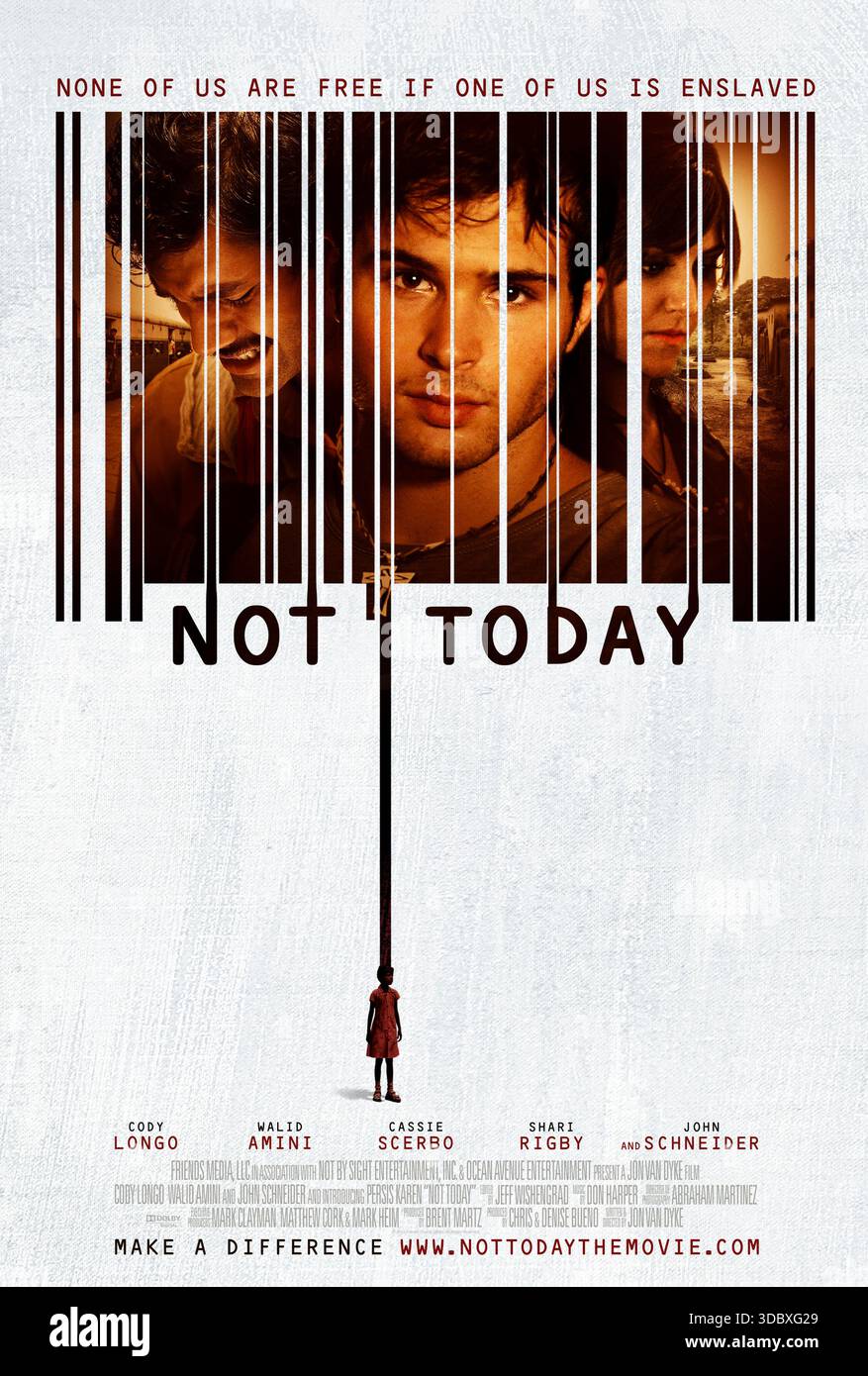 Not Today (2013) diretto da Jon Van Dyke e interpretato da Cody Longo, Walid Amini e John Schneider. Un americano viziato durante un viaggio in India è costretto a confrontarsi con il traffico di esseri umani e la sua stessa fede quando incontra un padre e una figlia disperati. USA SOLO PER USO EDITORIALE DI un foglio di poster. Credito: Rilascio BFA / Freestyle Foto Stock