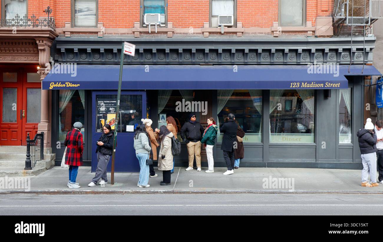 Golden Diner, 123 Madison St, New York, New York, negozio di NYC di un ristorante cinese-americano nei due ponti di Manhattan. Foto Stock