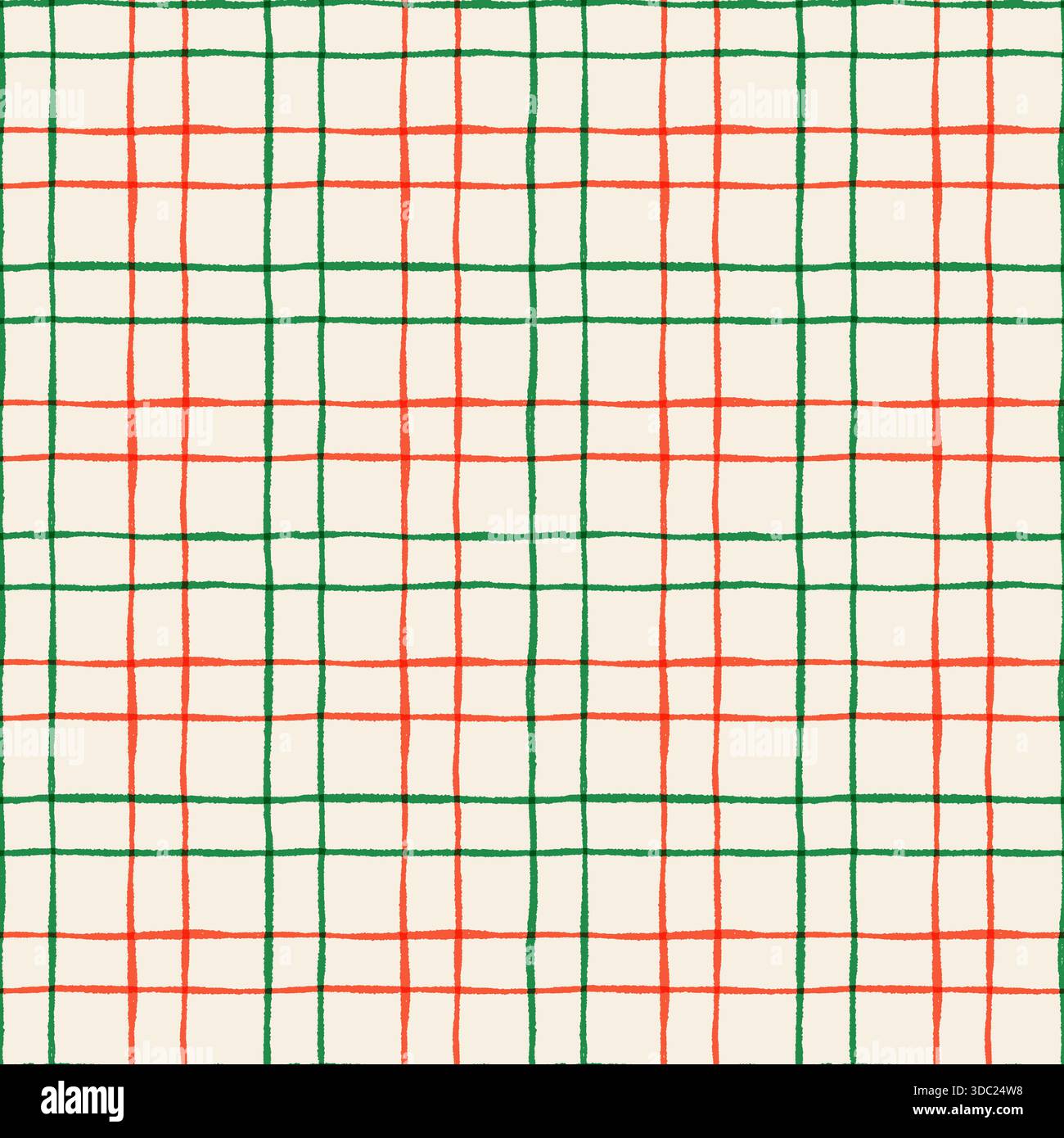 Motivo a quadri dipinto rosso e verde di Natale, sfondo natalizio a quadri, carta da imballaggio Illustrazione Vettoriale