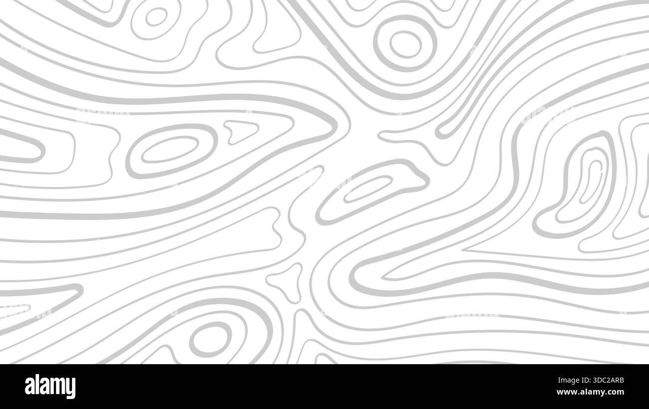 Sfondo grigio astratto con moderne linee di contorno topografiche disegnate a mano, che creano un design organico e minimalista.illustrazione vettoriale Illustrazione Vettoriale
