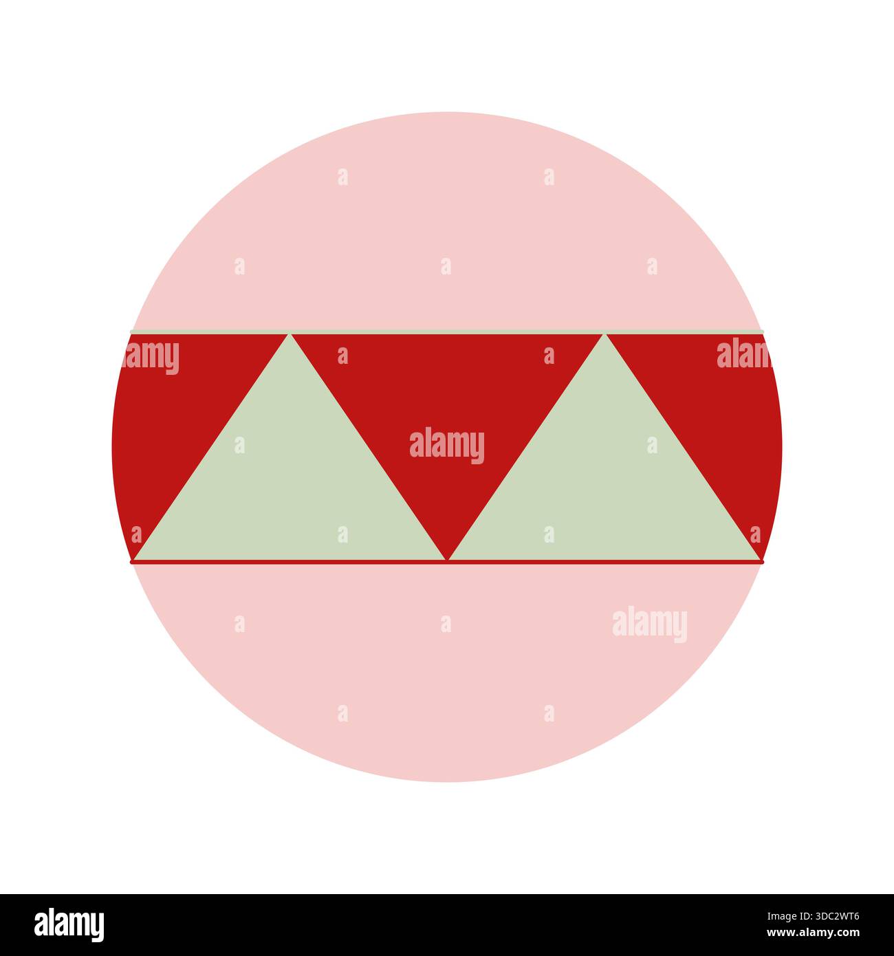 Elemento geometrico natalizio. Per invito, poster, cartolina, pubblicità. Illustrazione vettoriale, design piatto Illustrazione Vettoriale