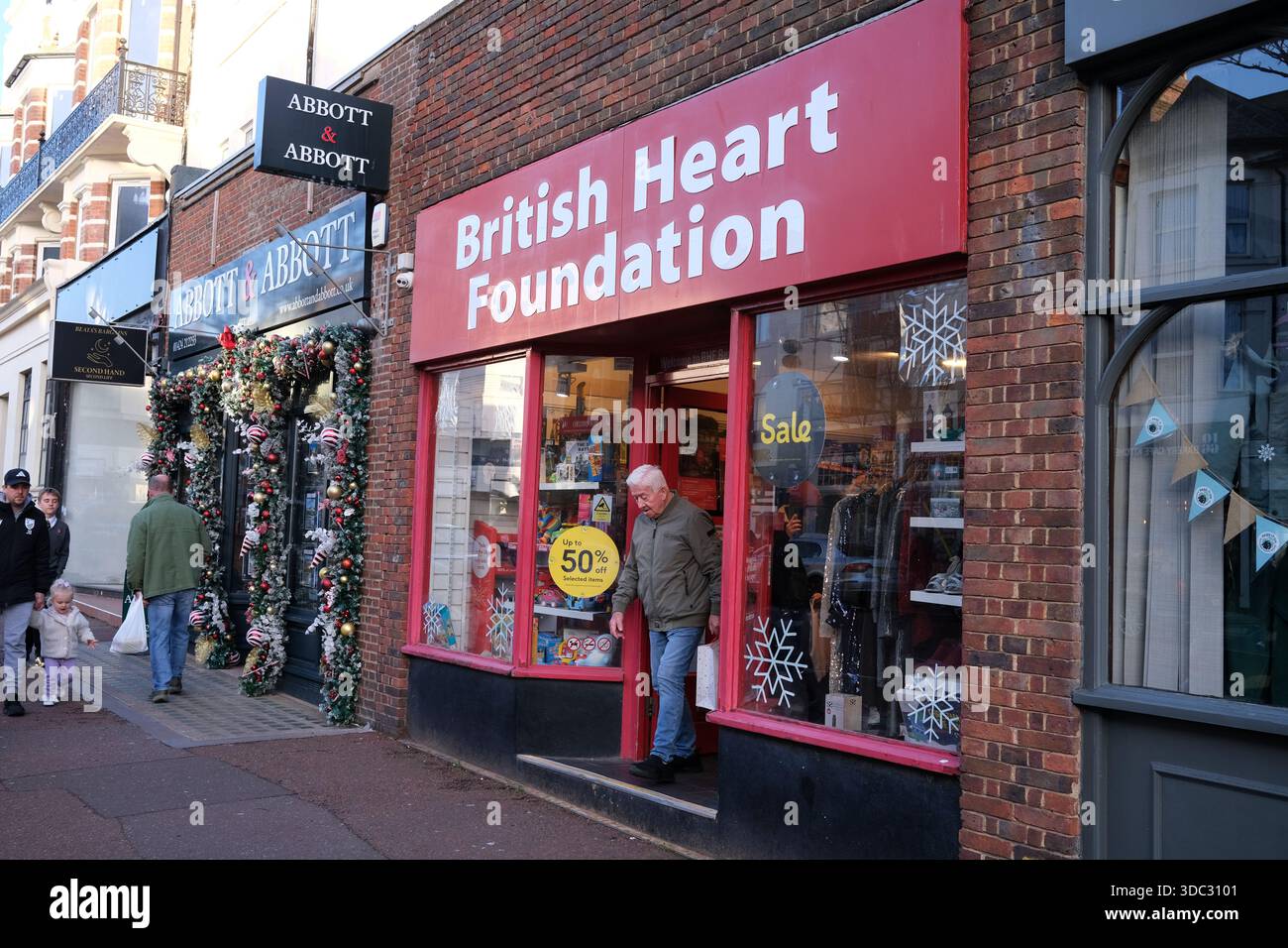 british heart foundation, negozio di beneficenza, bexhill-on-sea, east sussex, regno unito Foto Stock