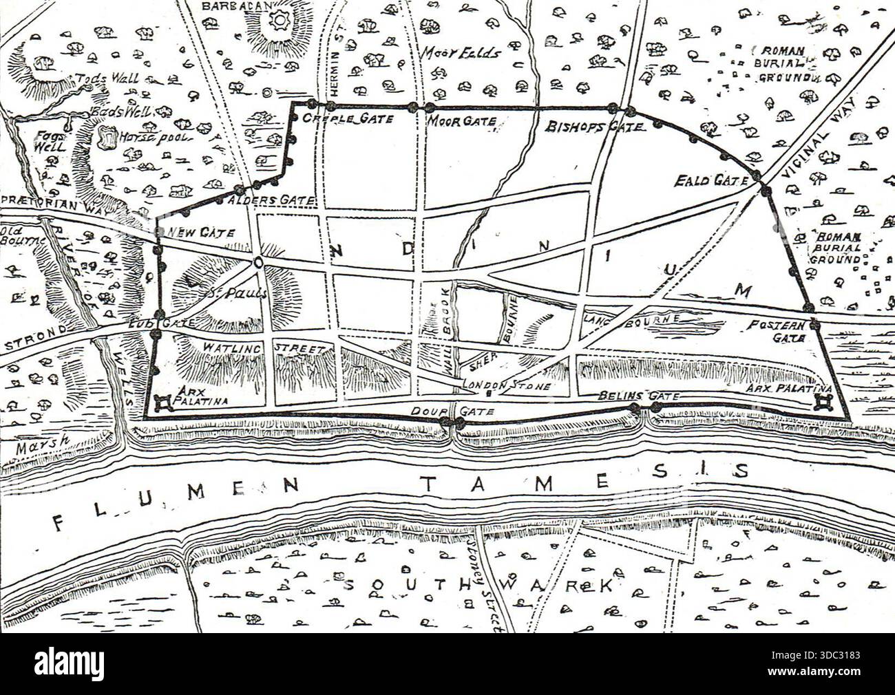 Piano romano di Londra Foto Stock