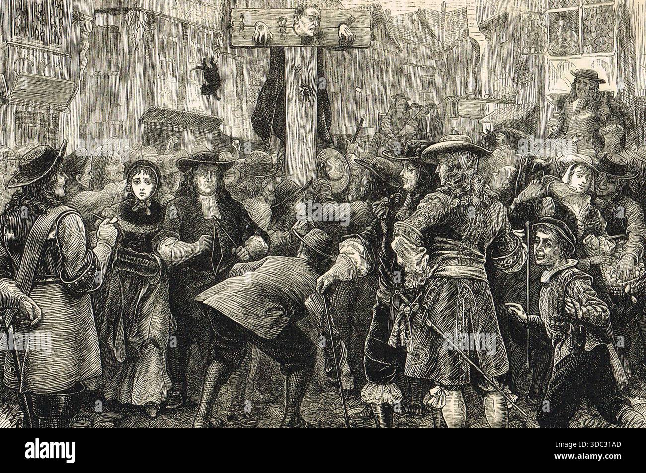 Titus Oates nella Fleet St Pillory, 1685 Foto Stock