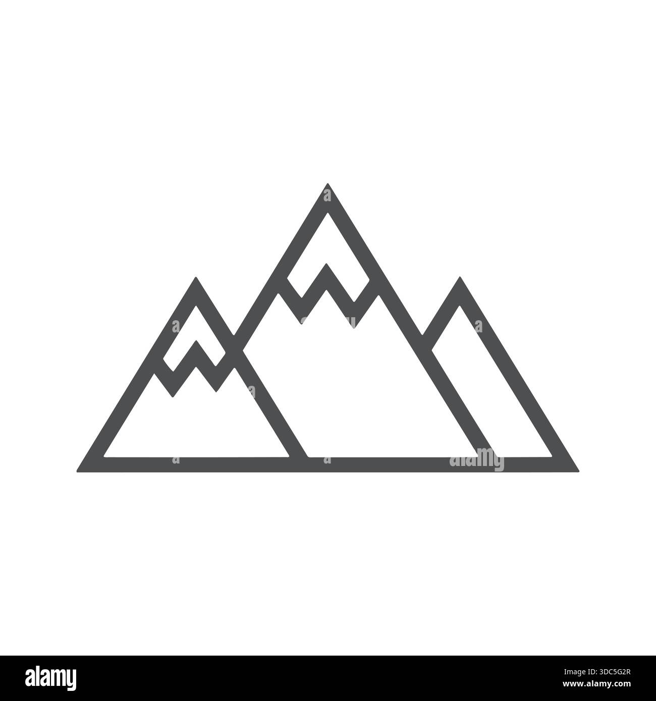Icona con logo Minimal Line Mountain isolata su sfondo bianco Illustrazione Vettoriale