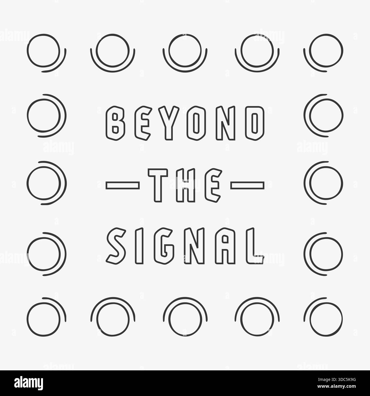 Pannello bianco oltre il segnale con nodi di controllo punteggiati che circondano un blocco di parole centrato. Illustrazione Vettoriale