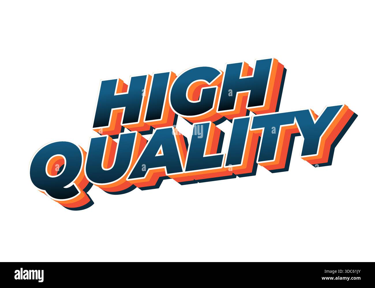 Grafica testuale stilizzata con parole di alta qualità in caratteri tipografici vivaci e colorati Illustrazione Vettoriale