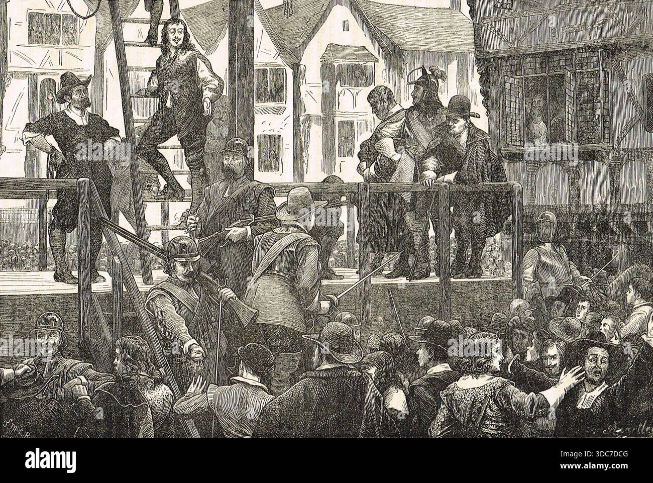 Esecuzione di Nathaniel Tomkins e Richard Chaloner, 5 luglio 1643 Foto Stock