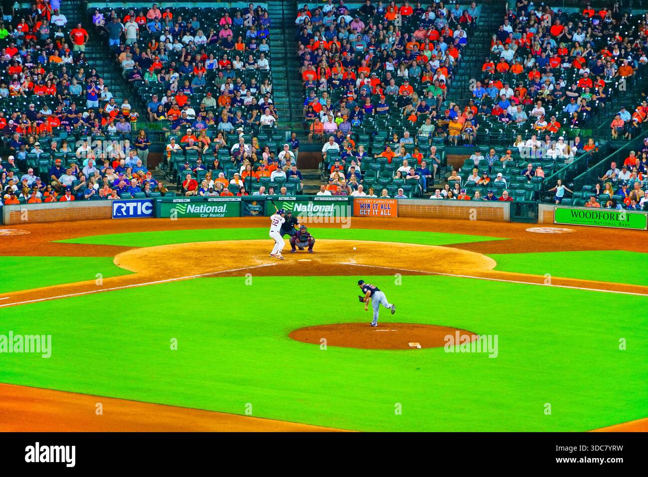 Vista del Minute Maid Park di Houston come stadio di casa degli Houston Astros della Major League Baseball, con molti tifosi visitati il 19 maggio 2018. Foto Stock