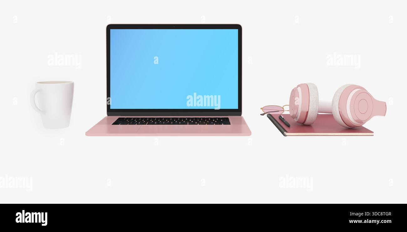 rendering 3d del computer su sfondo bianco Foto Stock