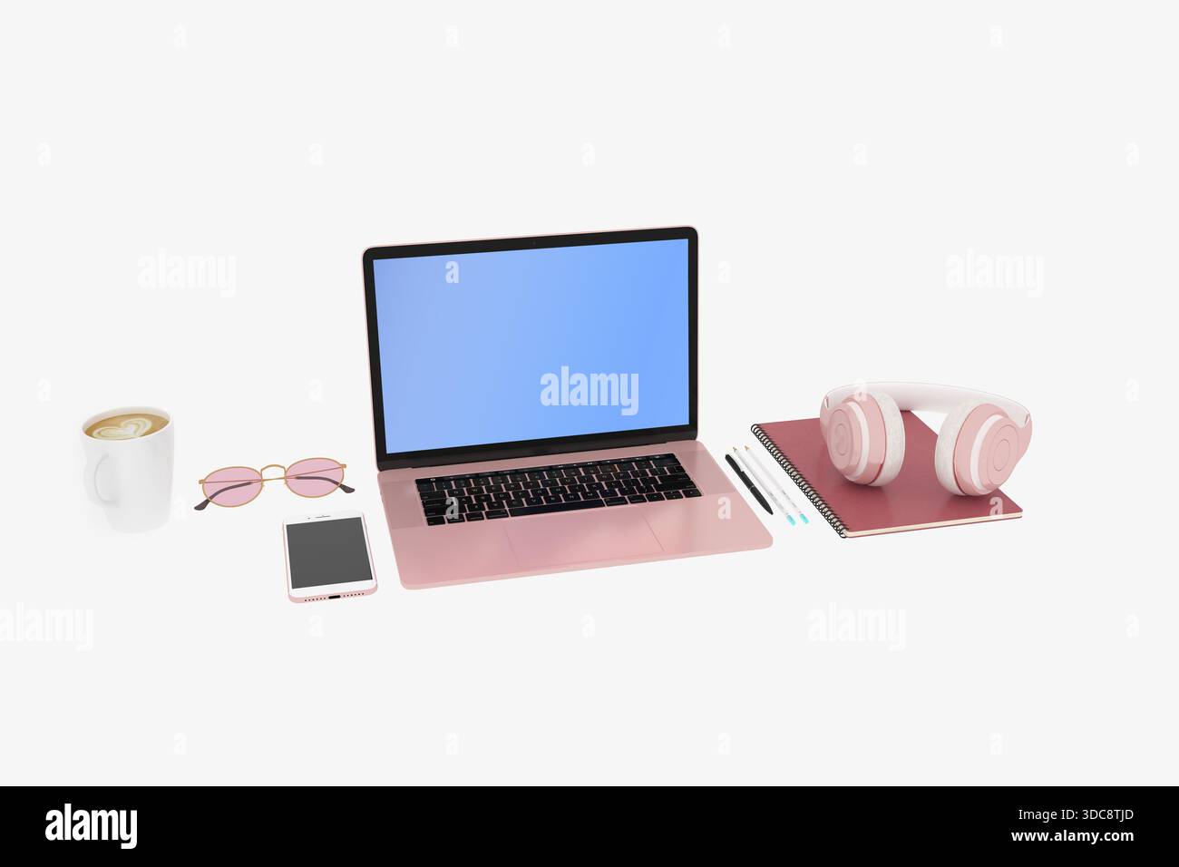 rendering 3d del computer su sfondo bianco Foto Stock