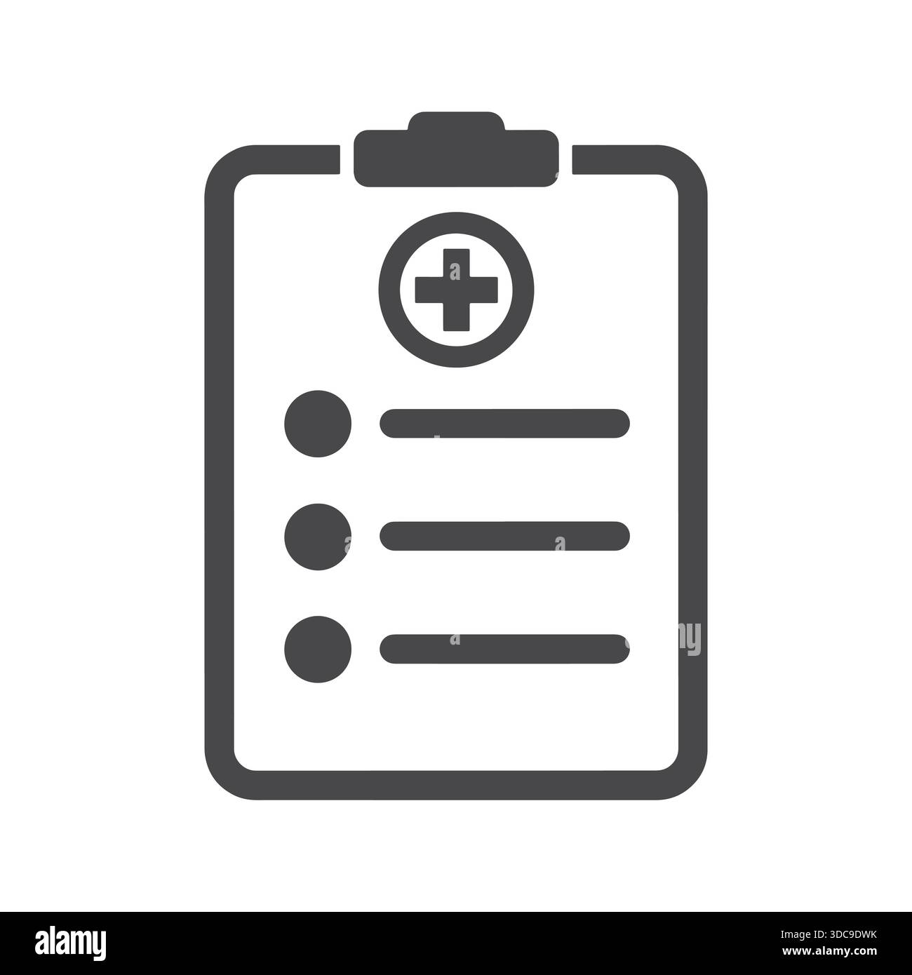 Icona della clipboard del rapporto dei test medici – simbolo del documento dei risultati del laboratorio sanitario Illustrazione Vettoriale