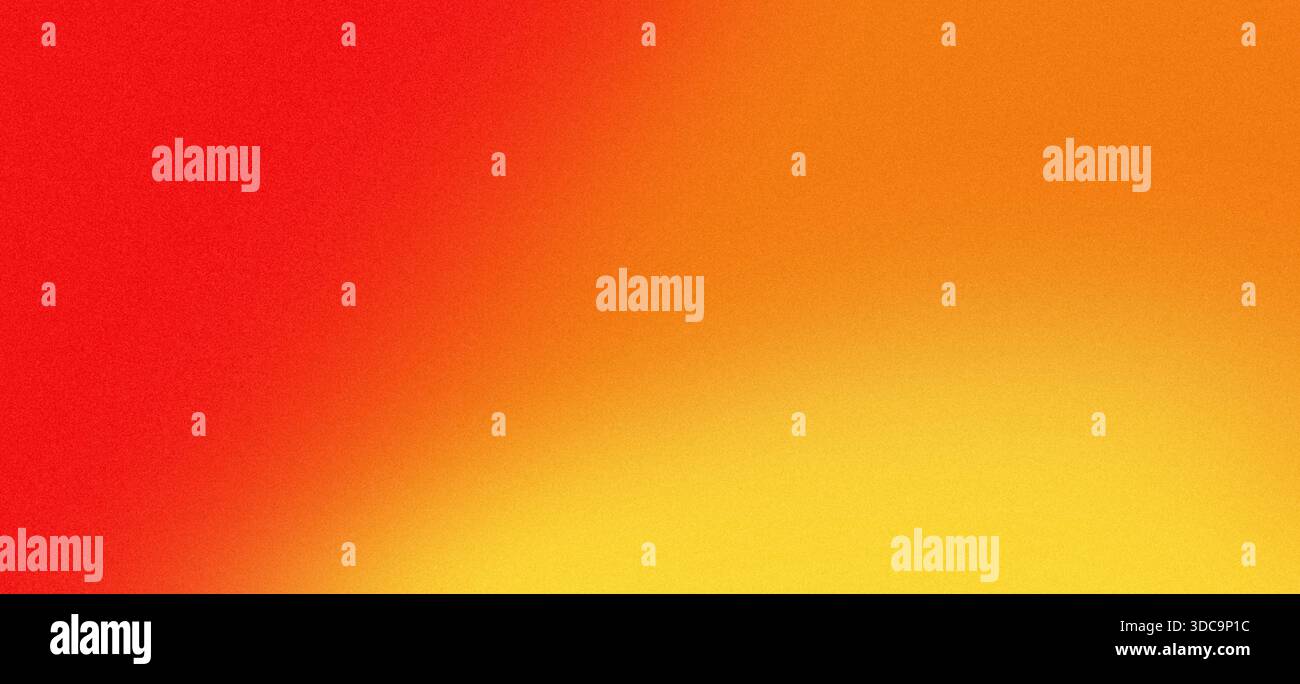 Sfondo sfumato granuloso astratto con texture disturbo, sfondo intestazione banner transizione colore caldo rosso arancione giallo Foto Stock