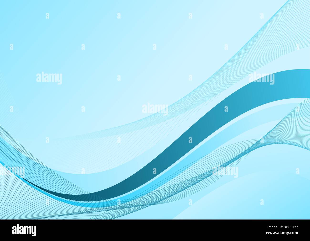 sfondo astratto dell'onda azzurra con linea fluida Illustrazione Vettoriale