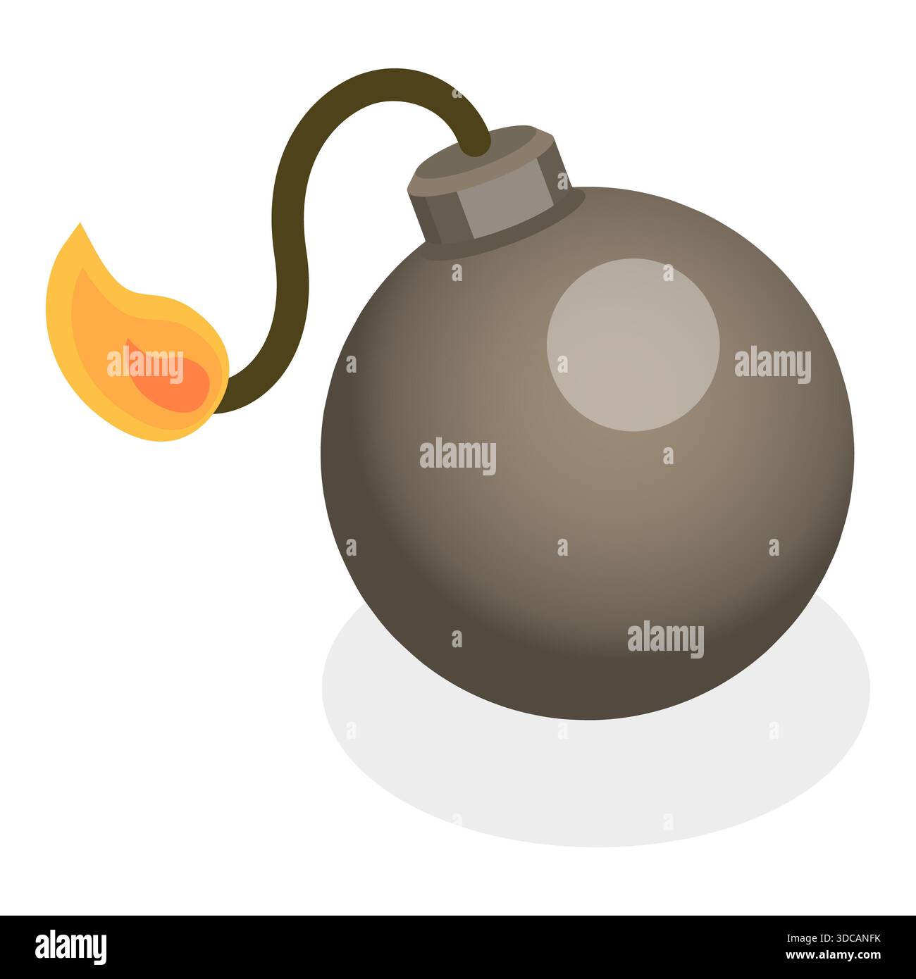 Set piatto isometrico 3D di bombe e dinamite, bastone rosso con fusibile, dispositivo di detonazione, TNT. Punto 5 Foto Stock