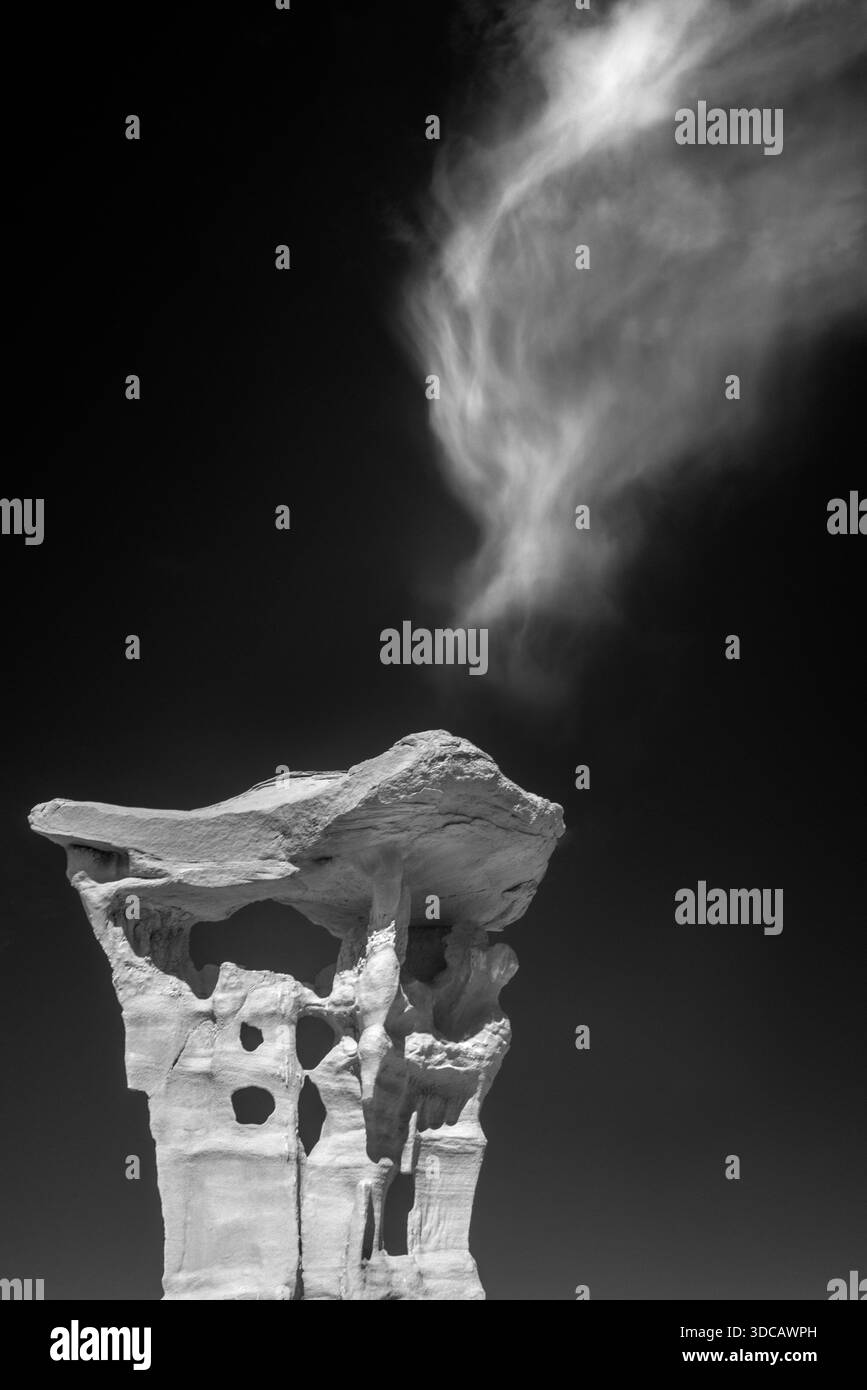 Alieno Throne, Ah-Shi-SLE-Pah Wilderness, Bisti Badlands, New Mexico Foto Stock