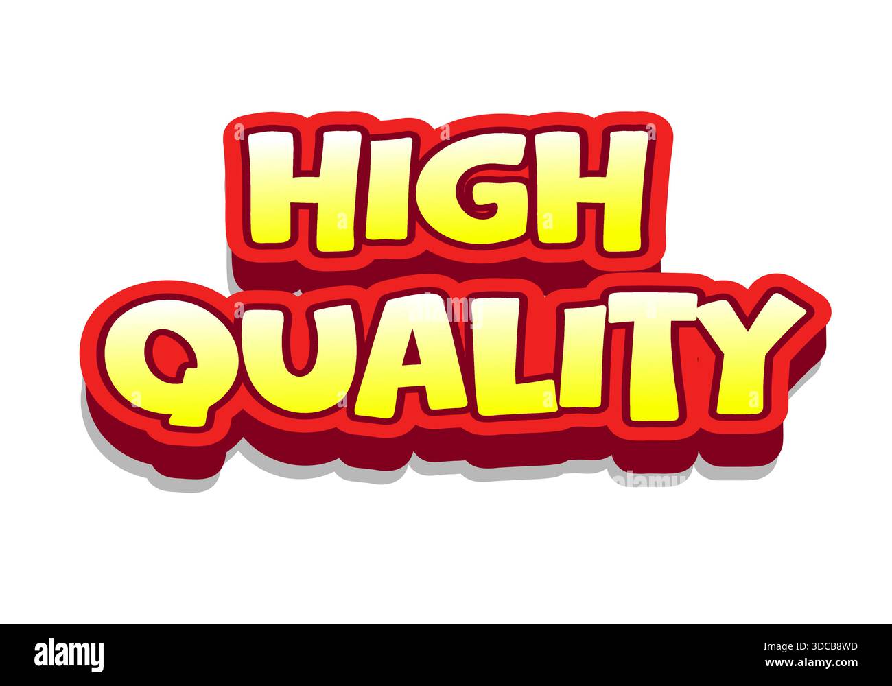 Grafica con testo colorato con parole di alta qualità in grassetto con effetto ombra Illustrazione Vettoriale