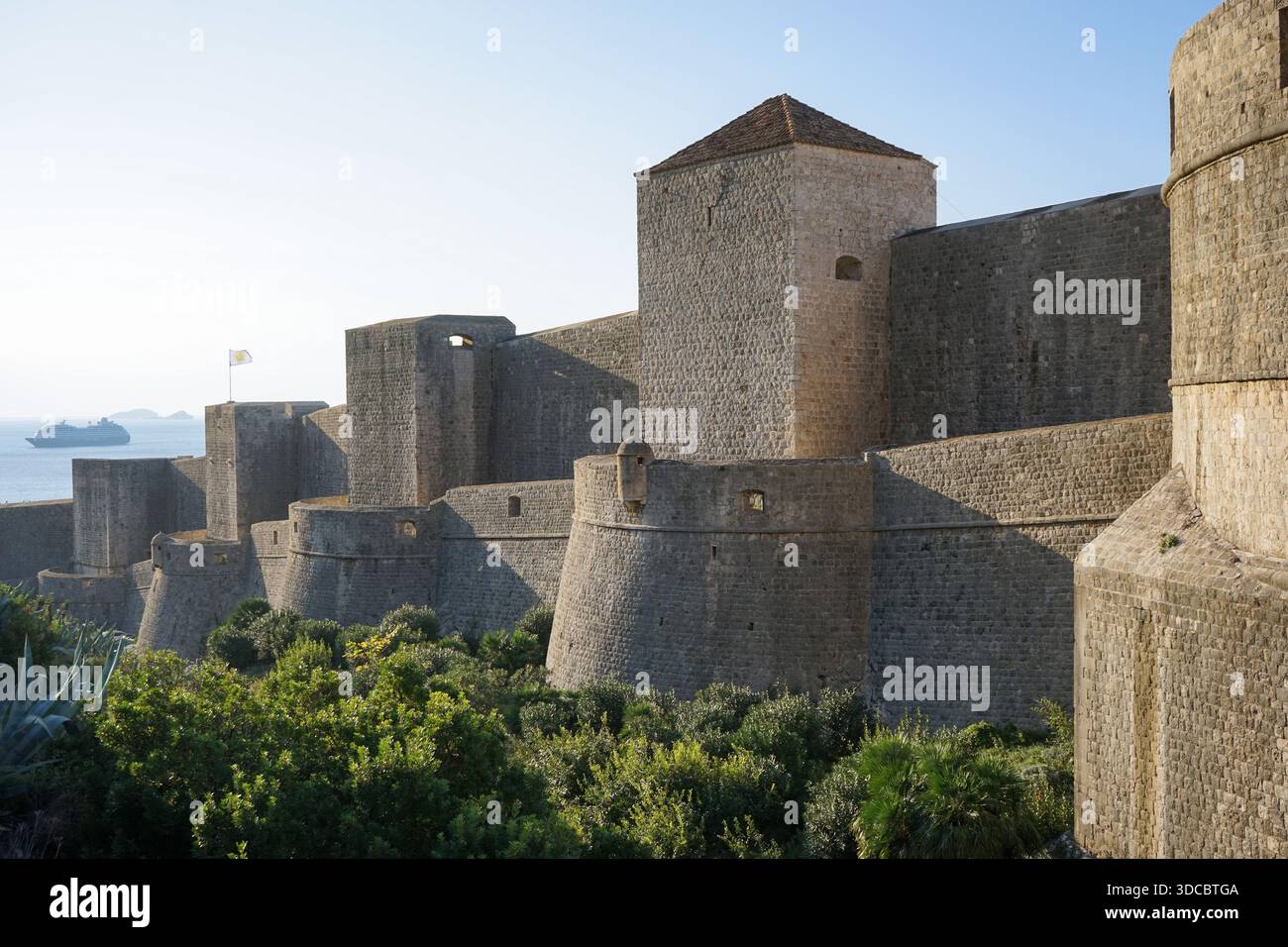 Le mura della città di Dubrovnik, Croazia Foto Stock