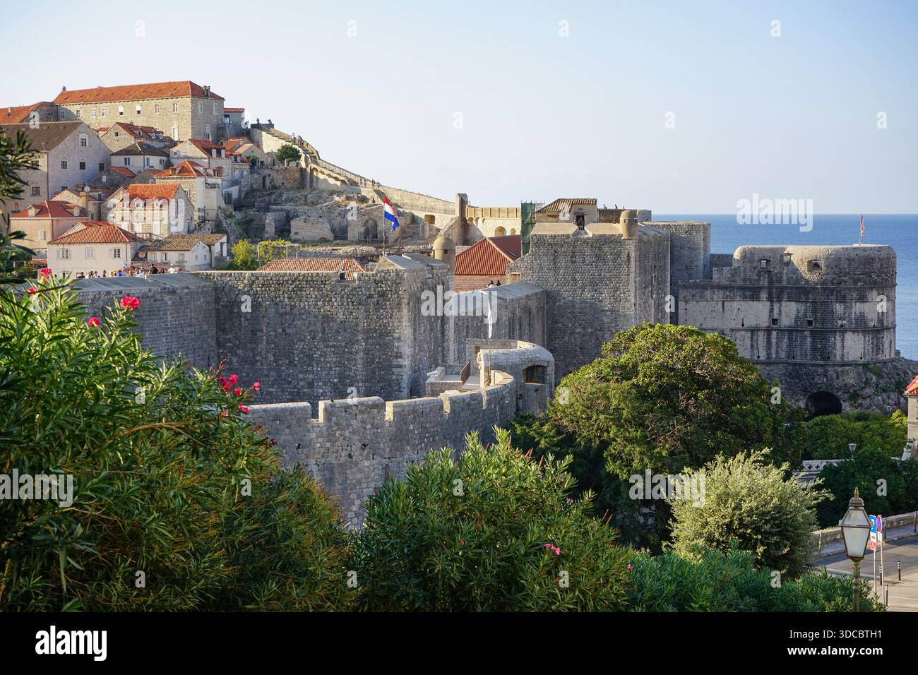 Mura esterne occidentali di Dubrovnik, Croazia Foto Stock